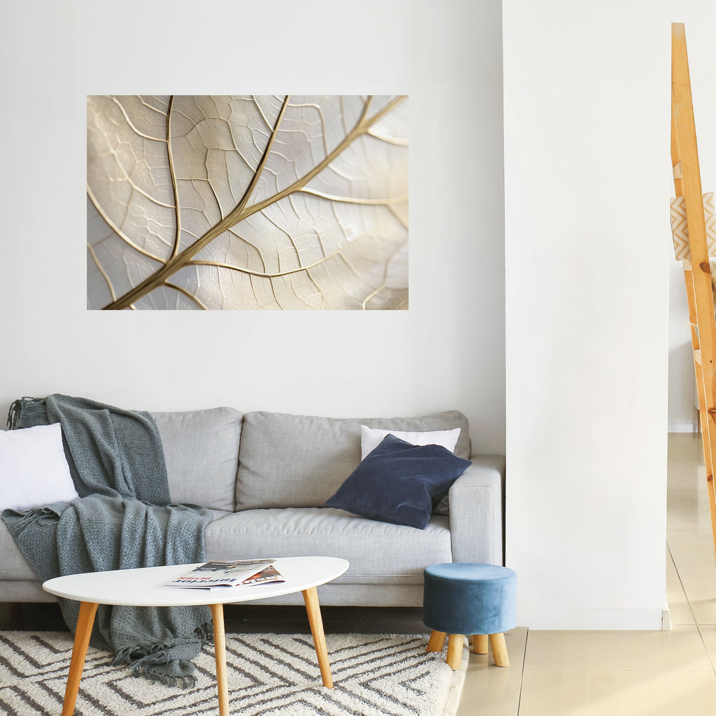 GOLDEN LEAF WHISPERS Peel and Stick Horizontal Poster