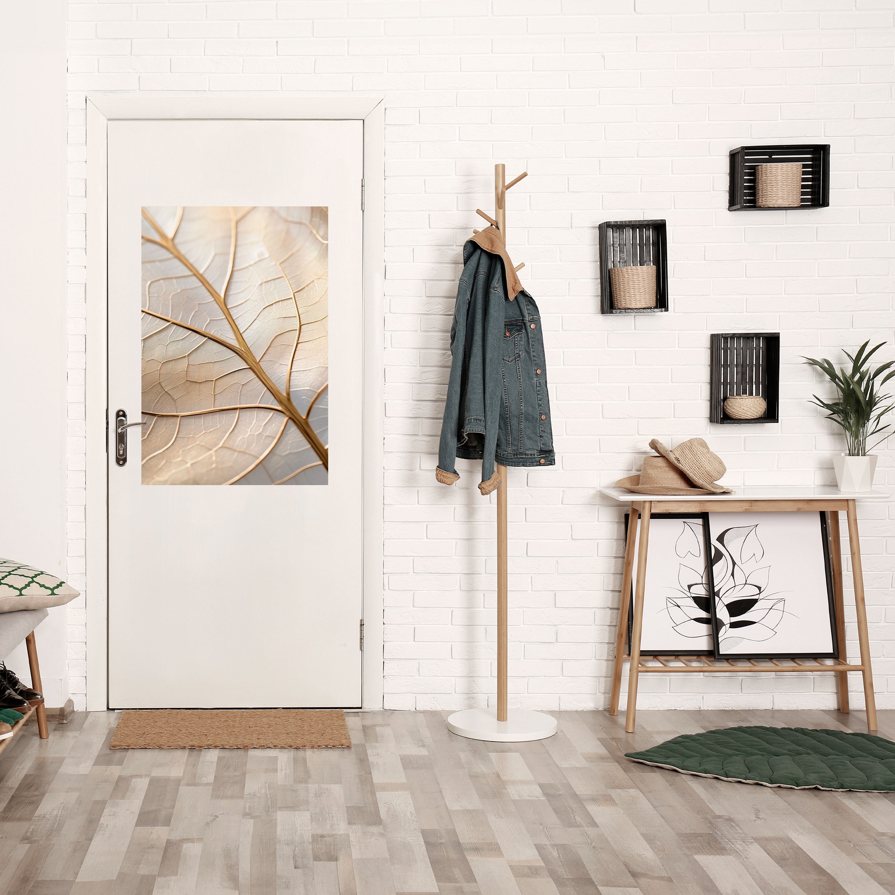 GOLDEN LEAF WHISPERS Poster Vertical Autocolante