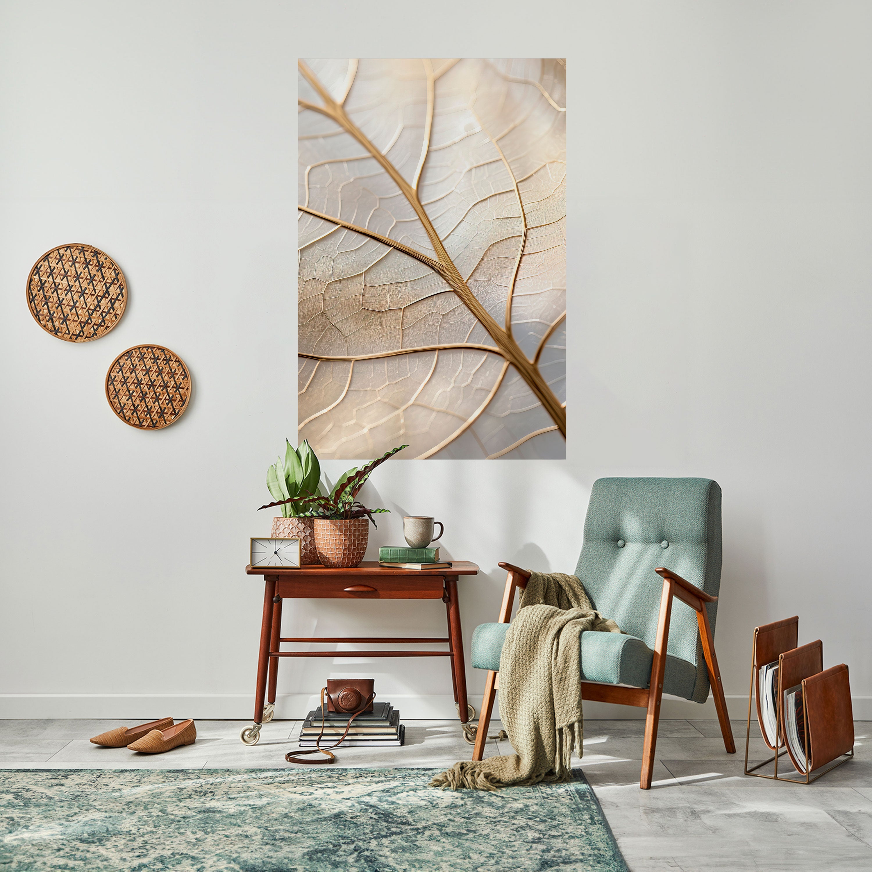 GOLDEN LEAF WHISPERS Poster Vertical Autocolante