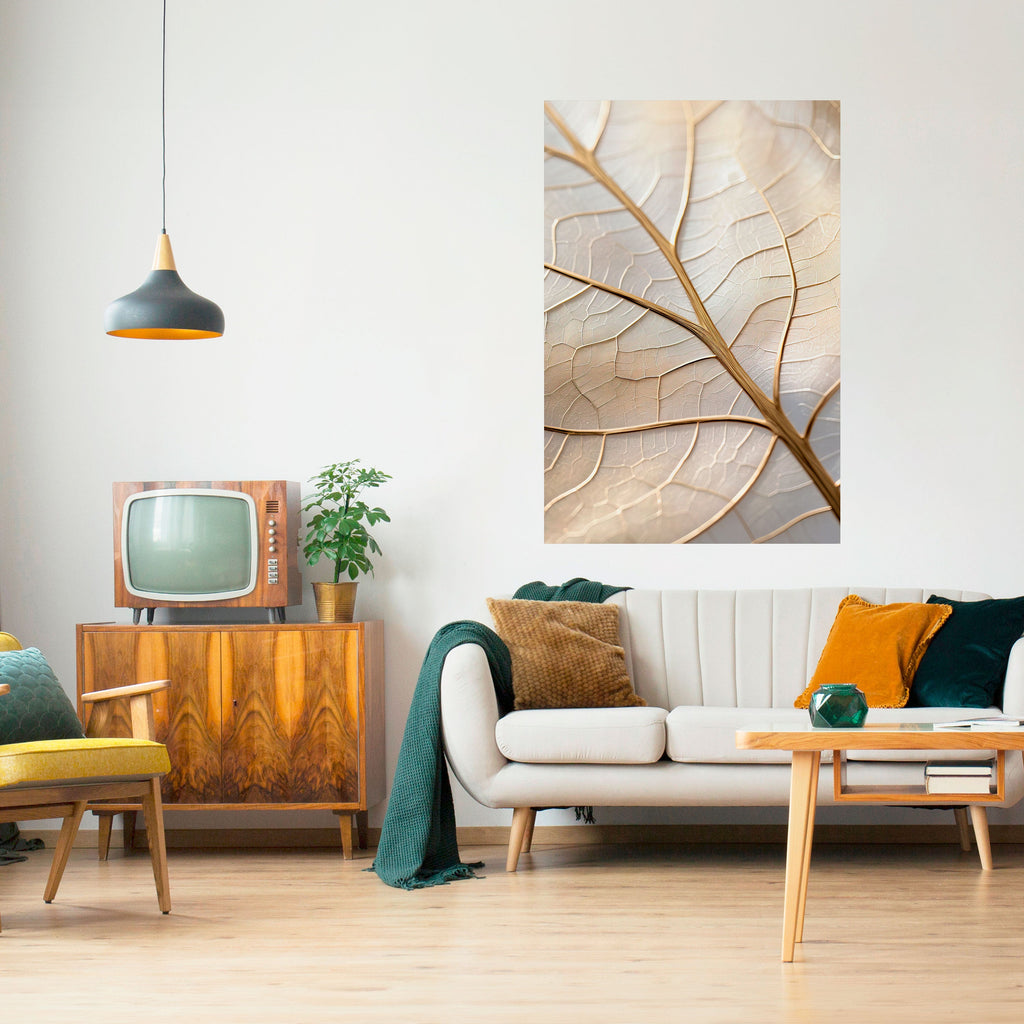 GOLDEN LEAF WHISPERS Poster Vertical Autocolante