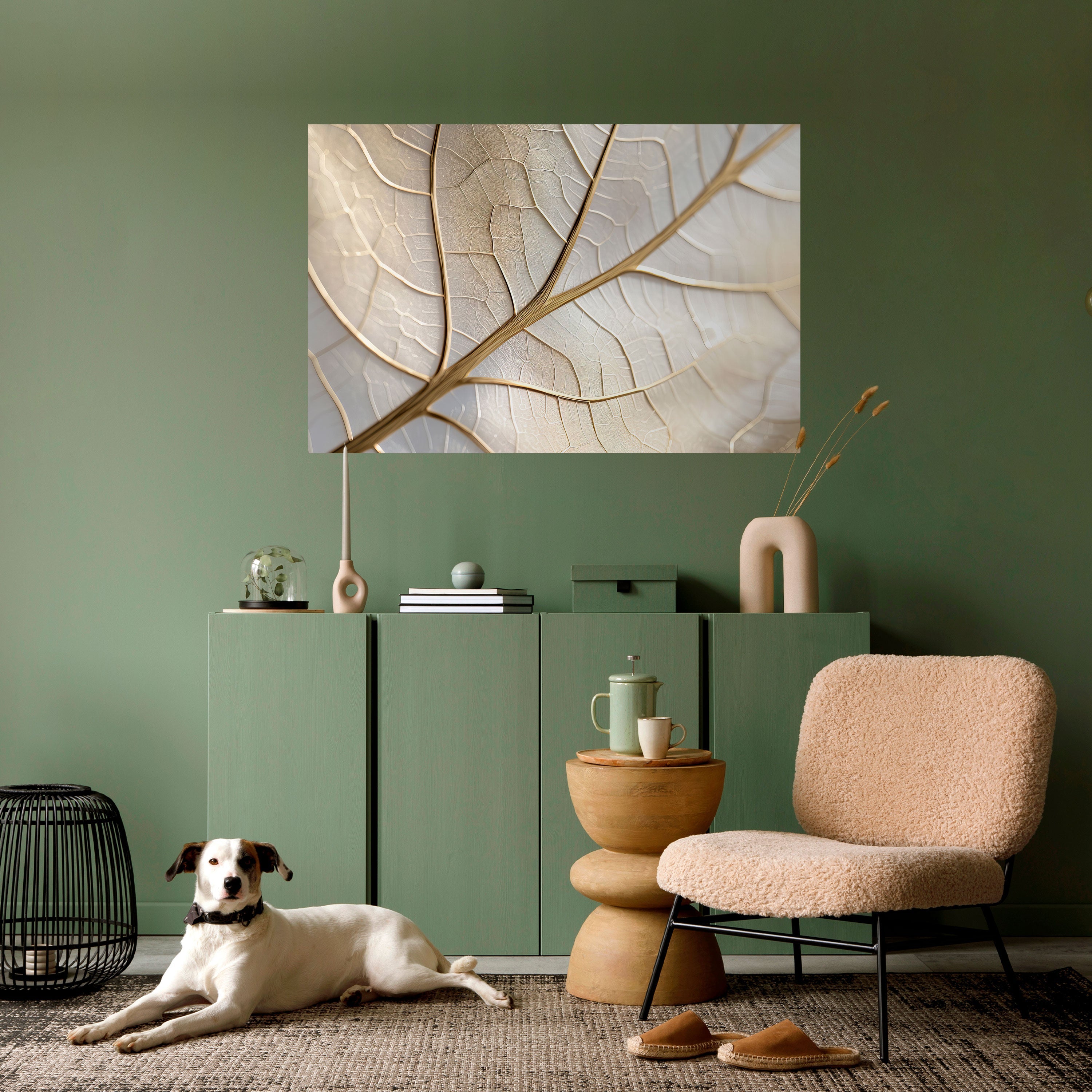 GOLDEN LEAF WHISPERS Peel and Stick Horizontal Poster