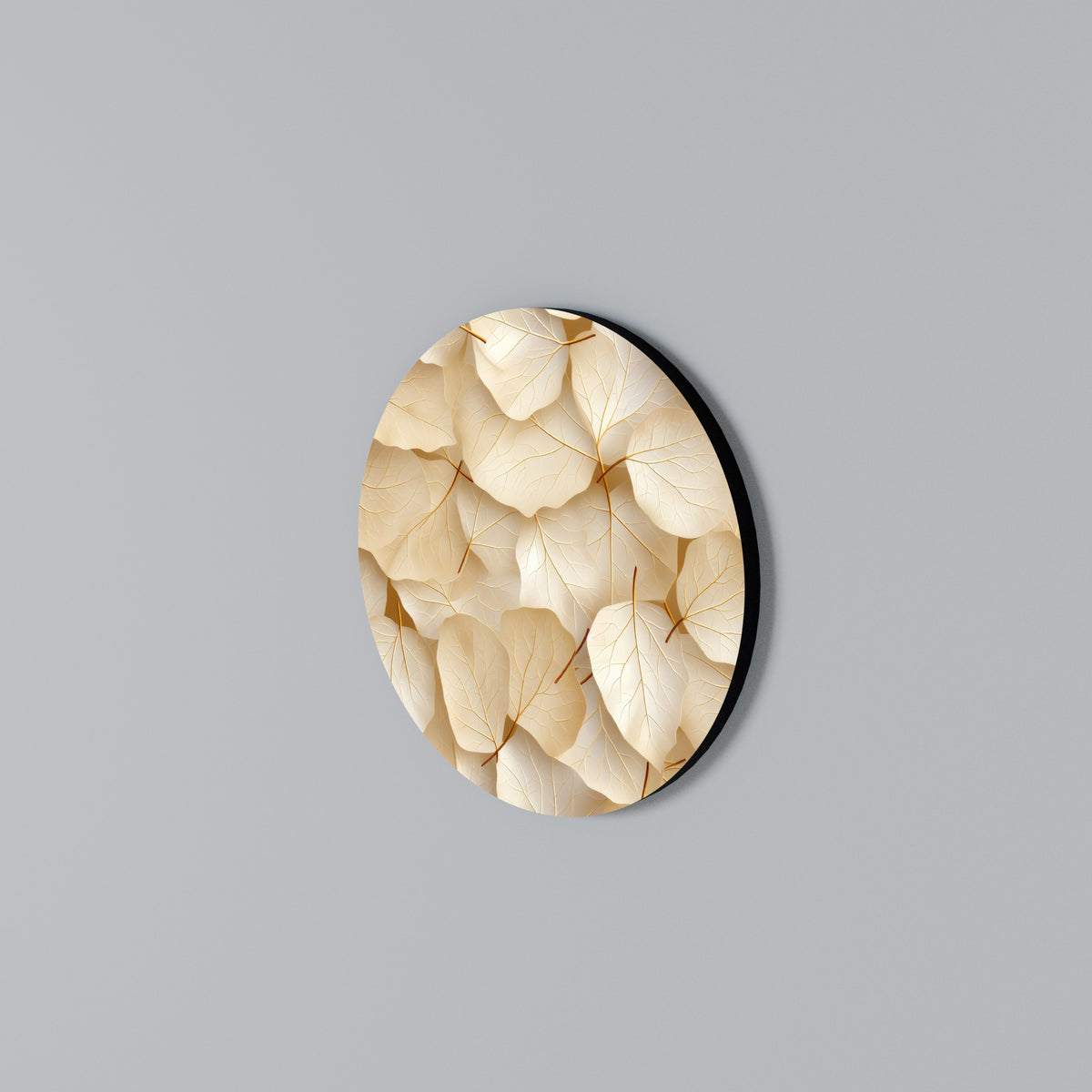 VELLUM LEAF SYMPHONY Round Wall Art