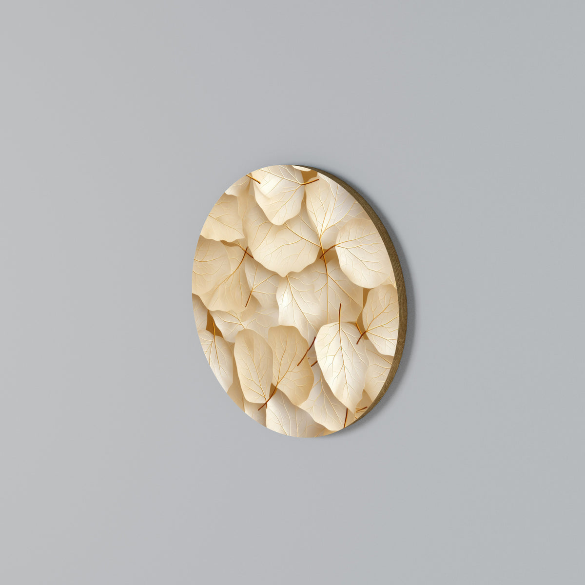 VELLUM LEAF SYMPHONY Round Wall Art