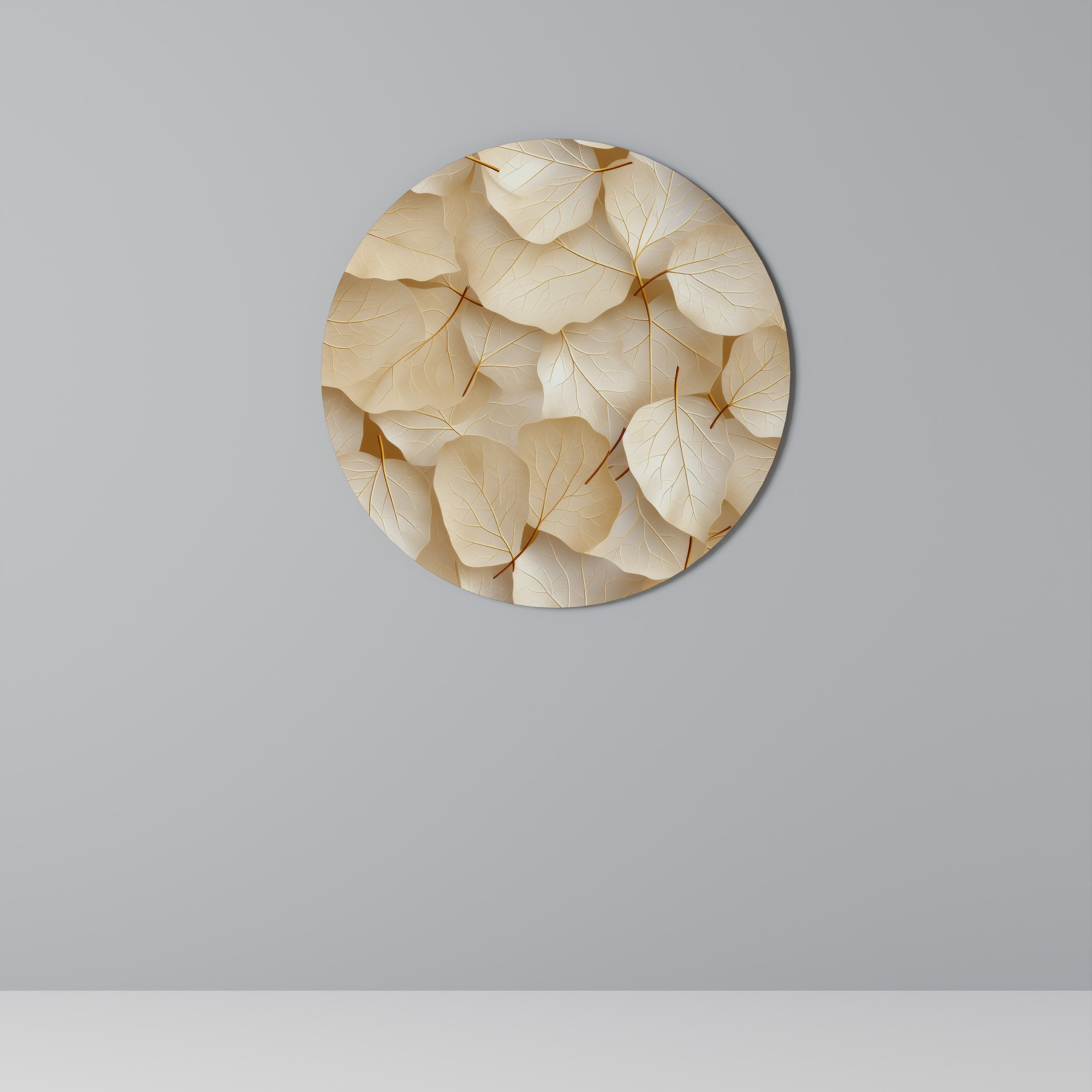 VELLUM LEAF SYMPHONY Round Wall Art