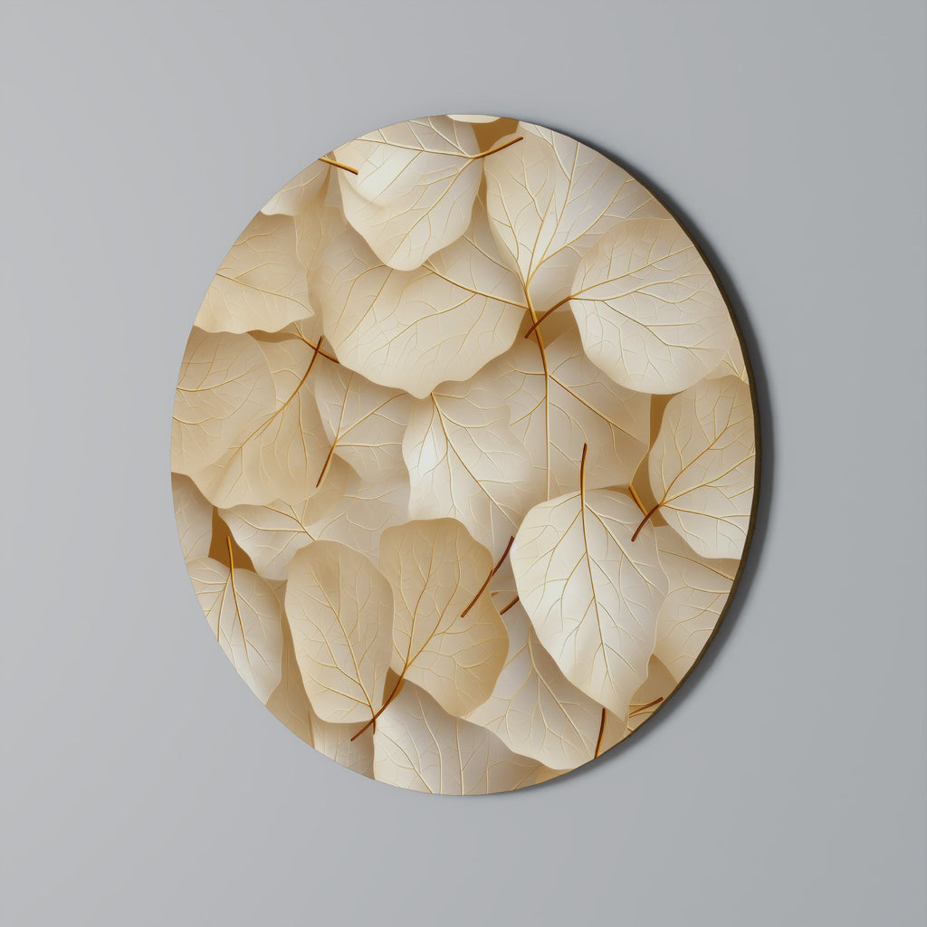 VELLUM LEAF SYMPHONY Round Wall Art