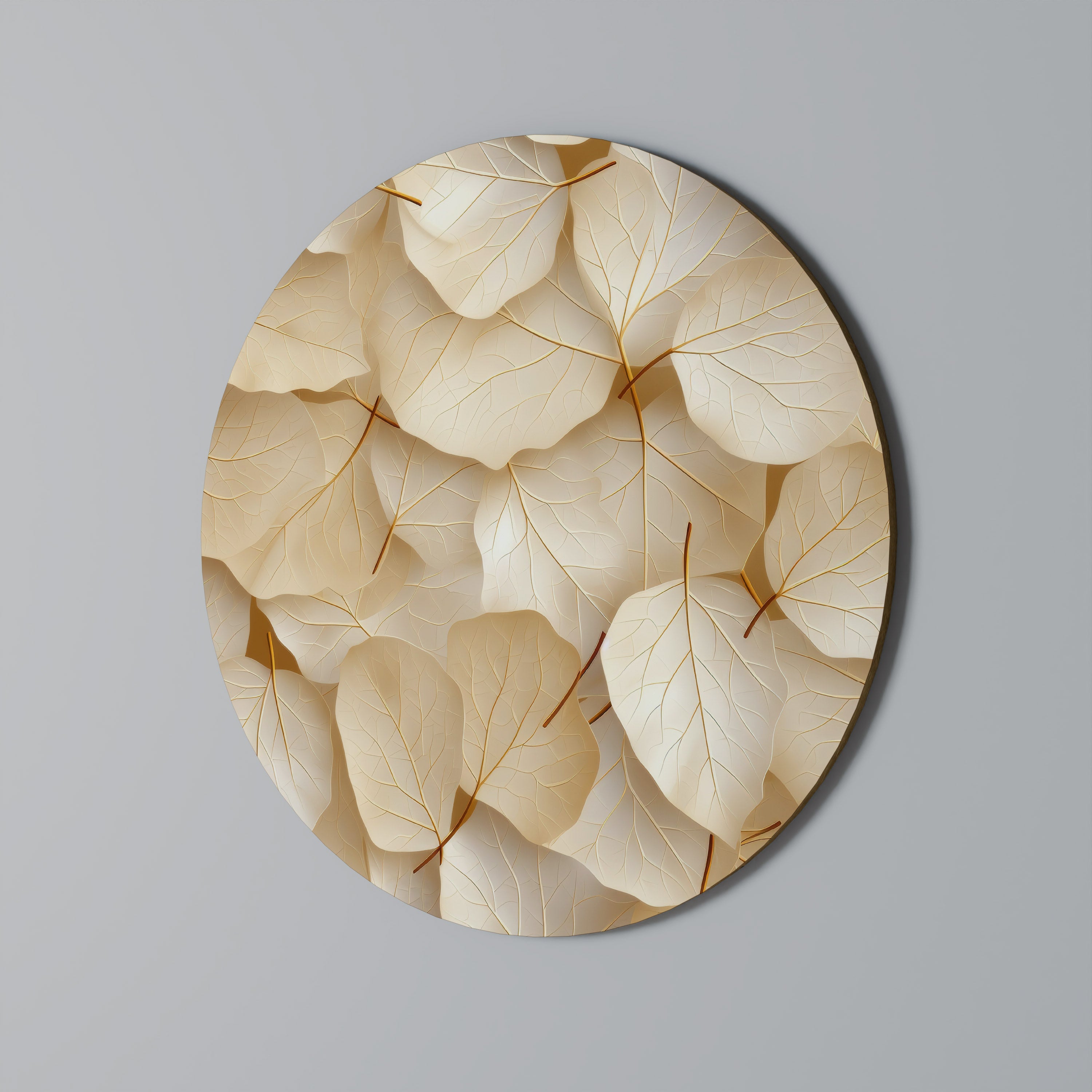 VELLUM LEAF SYMPHONY Round Wall Art