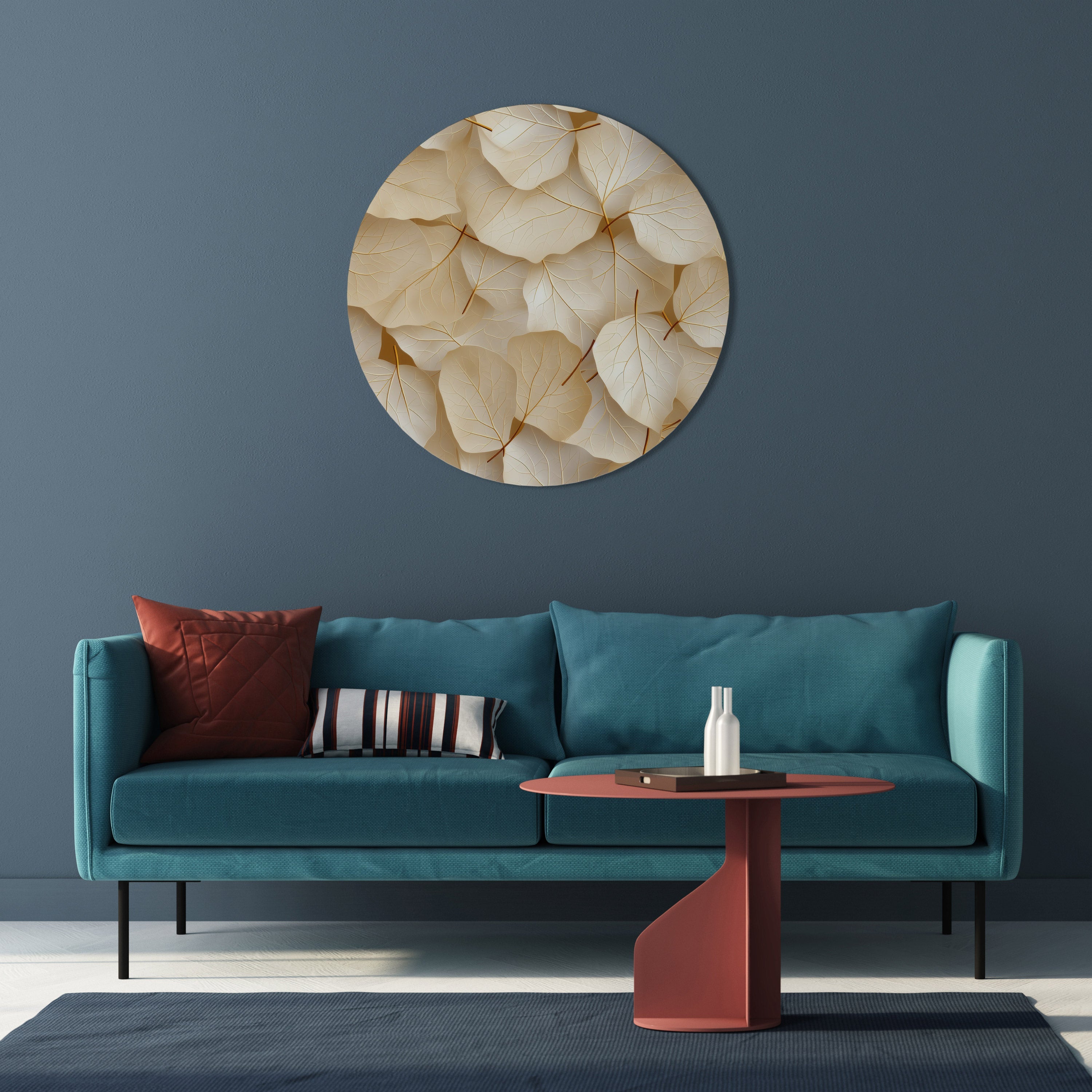 VELLUM LEAF SYMPHONY Round Wall Art