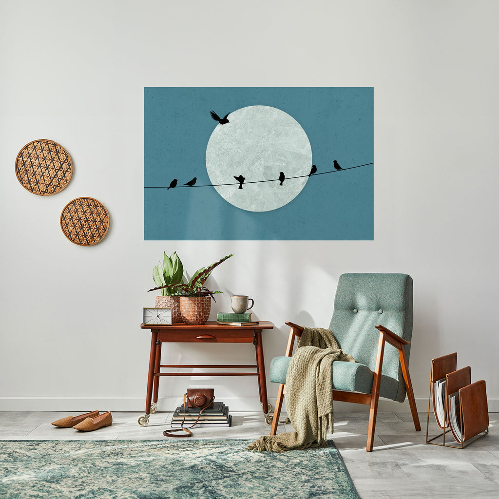 MOONLIT REST Peel and Stick Horizontal Poster