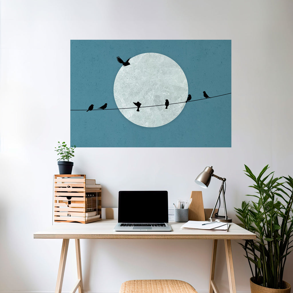 MOONLIT REST Peel and Stick Horizontal Poster