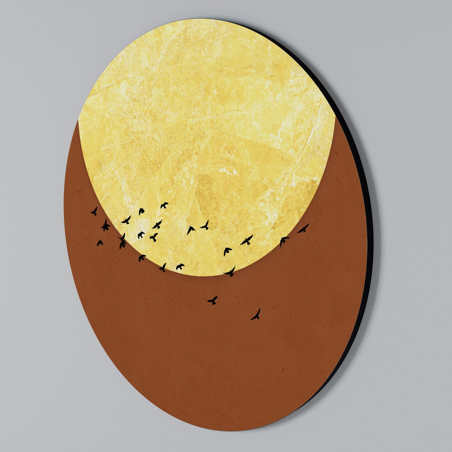 MOONLIT MIGRATION Arte de Parede Redonda