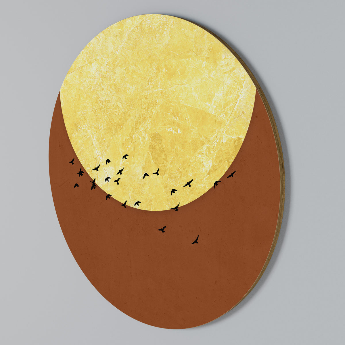 MOONLIT MIGRATION Arte de Parede Redonda
