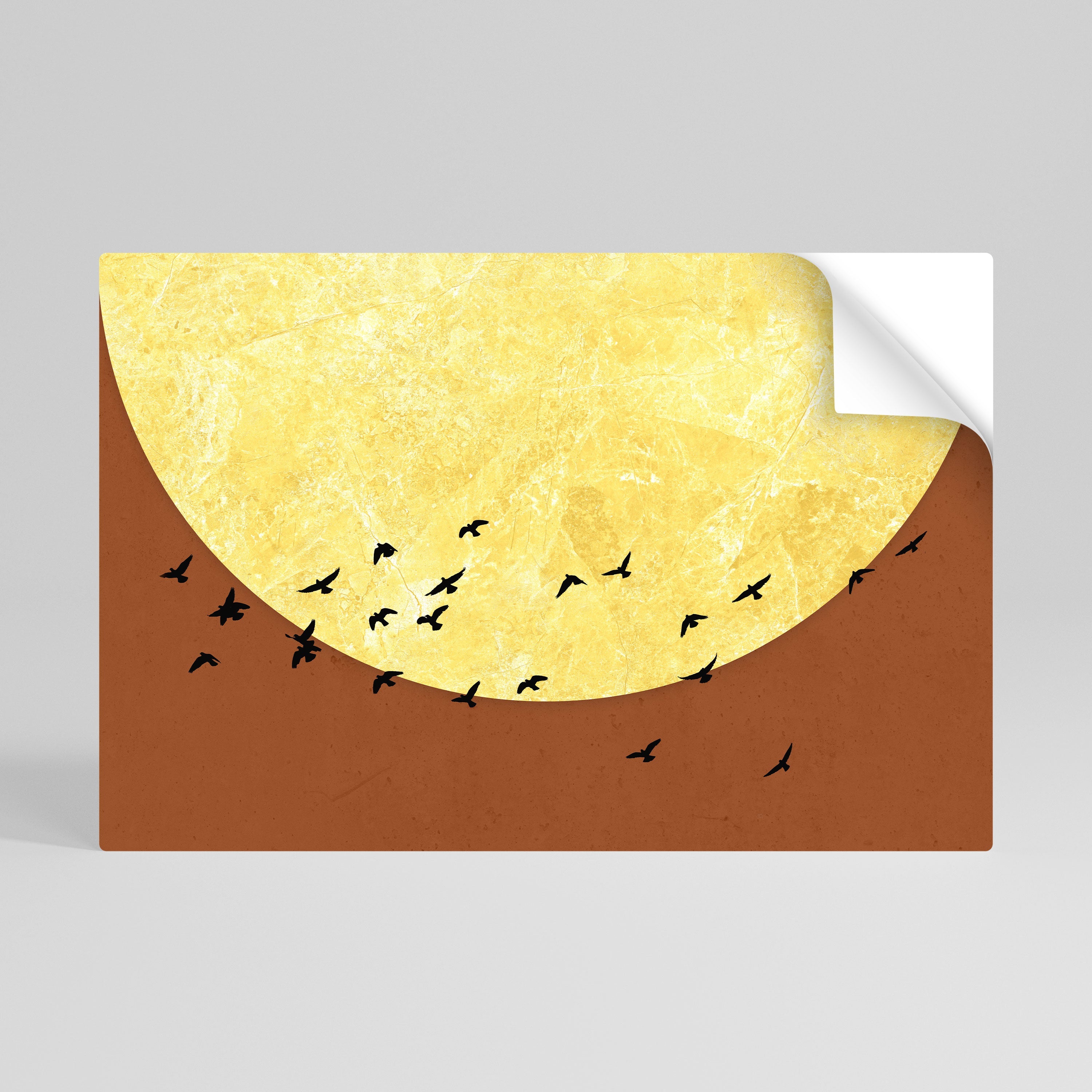 MOONLIT MIGRATION Peel and Stick Horizontal Poster