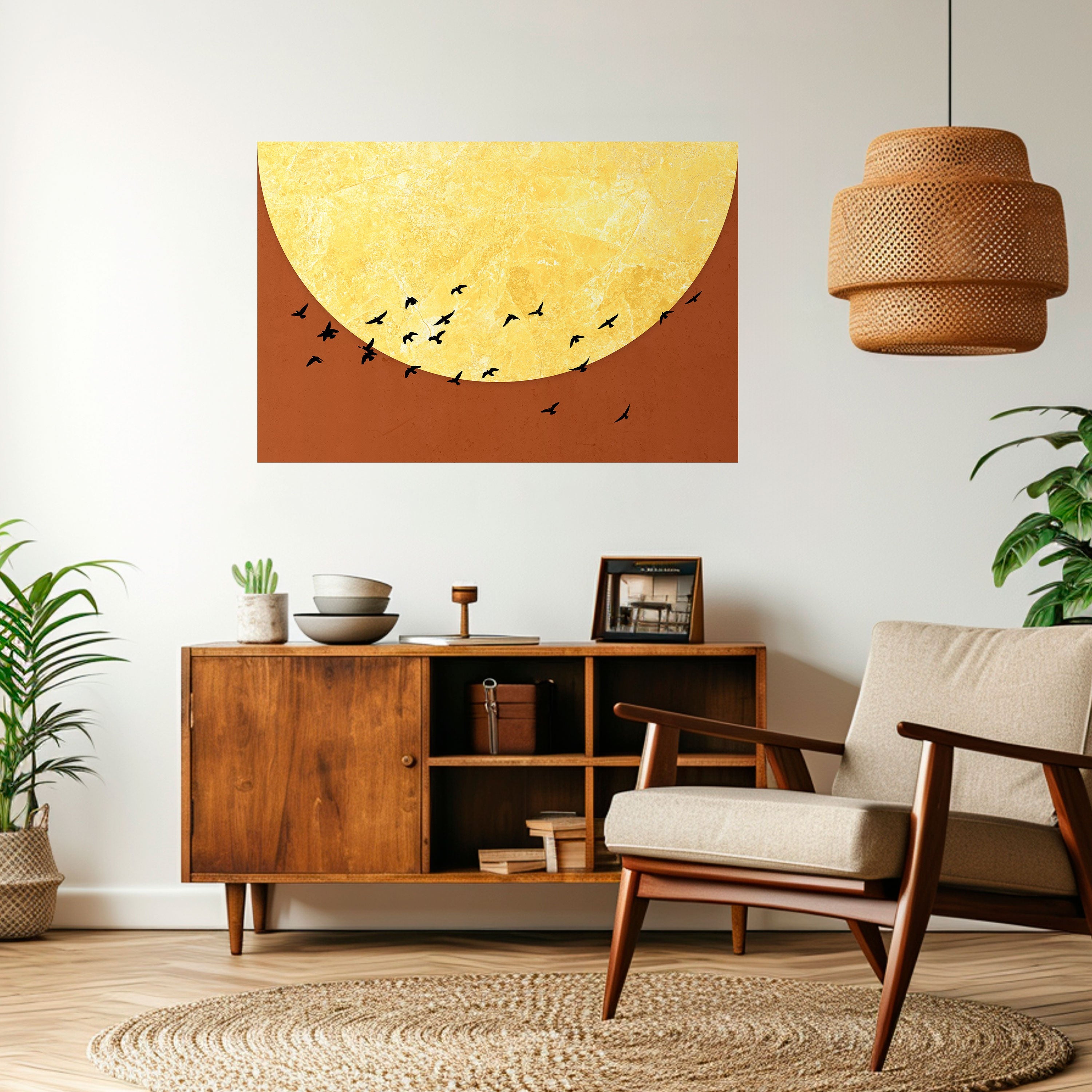 MOONLIT MIGRATION Peel and Stick Horizontal Poster