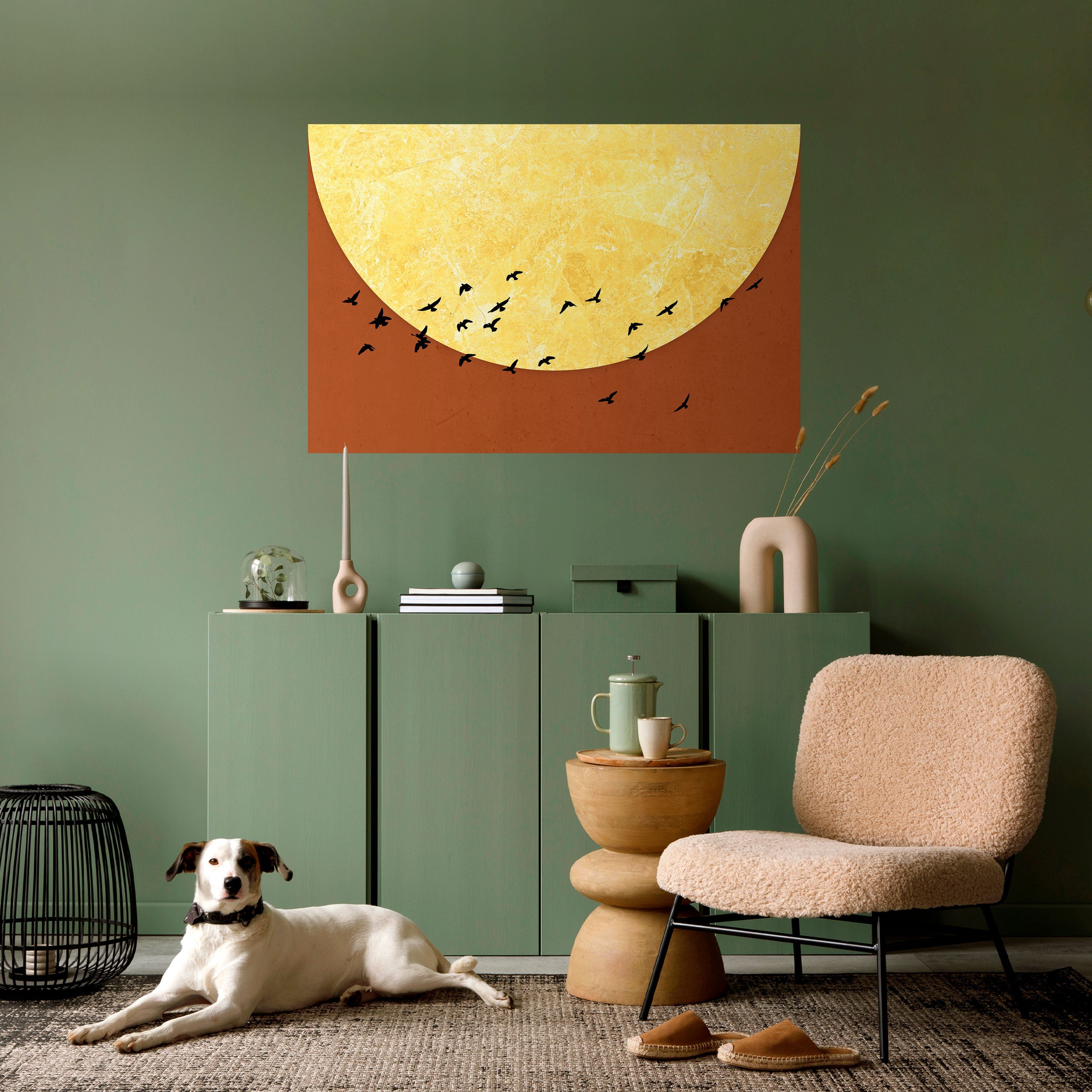 MOONLIT MIGRATION Peel and Stick Horizontal Poster