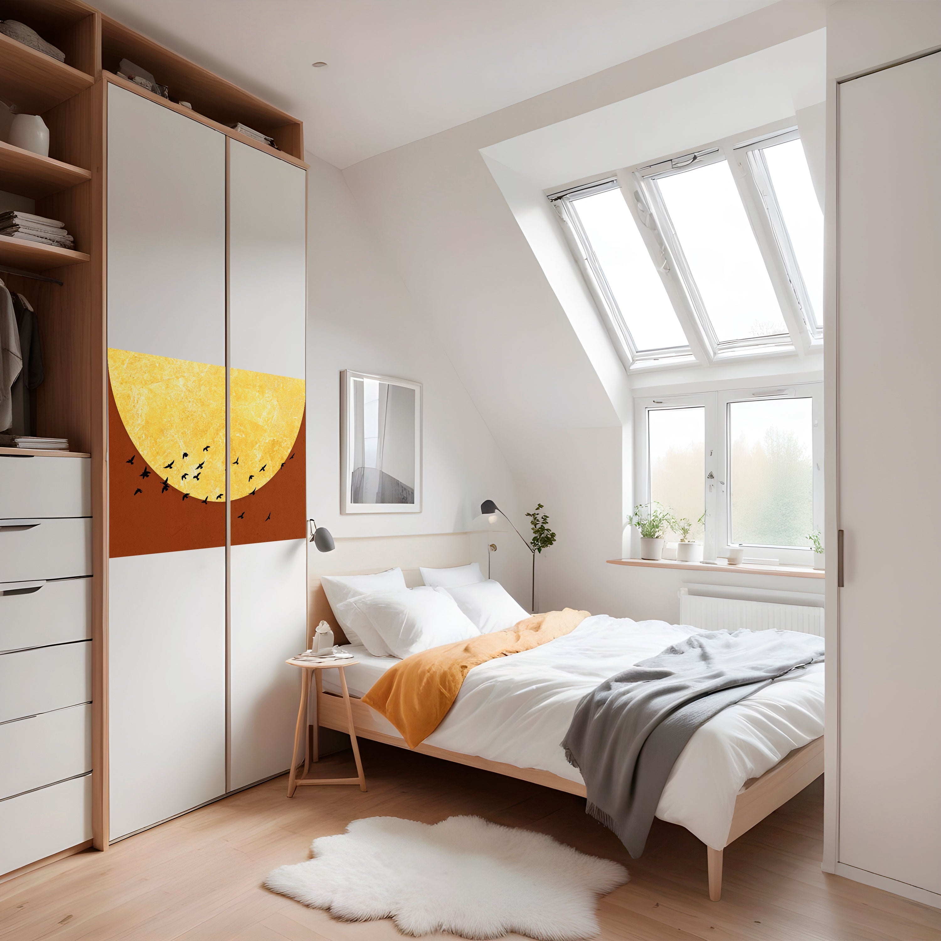 MOONLIT MIGRATION Peel and Stick Horizontal Poster