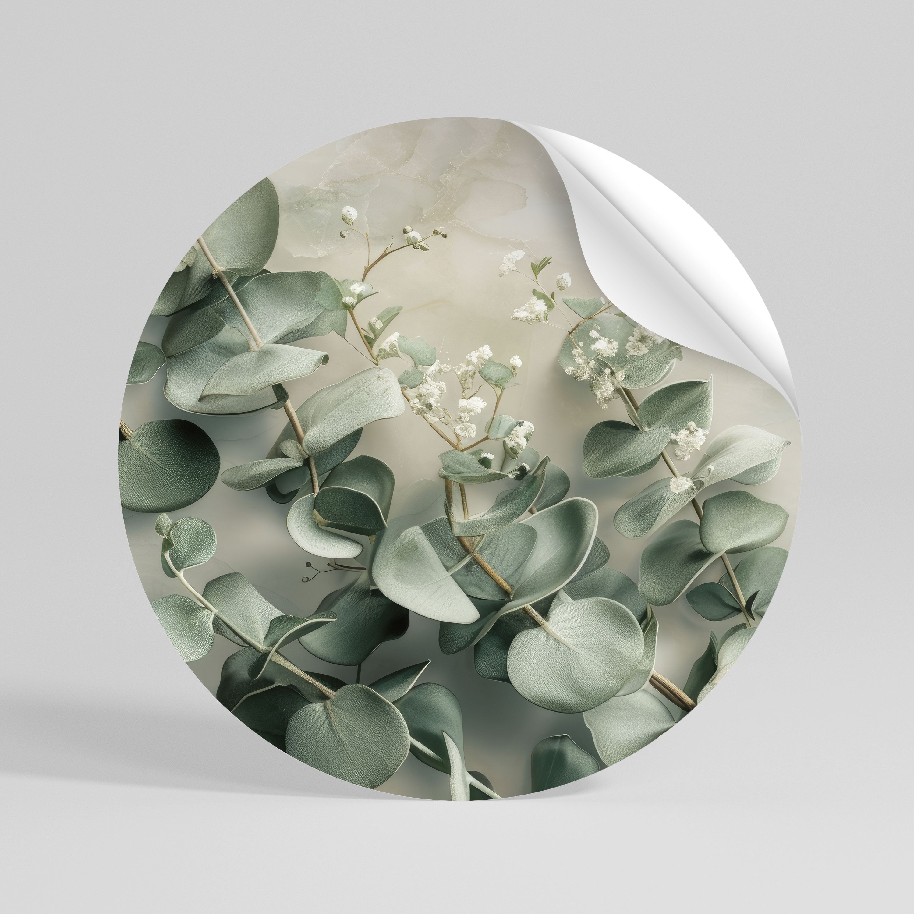 ELEGANT LEAF BALLET Peel and Stick Round Sticker