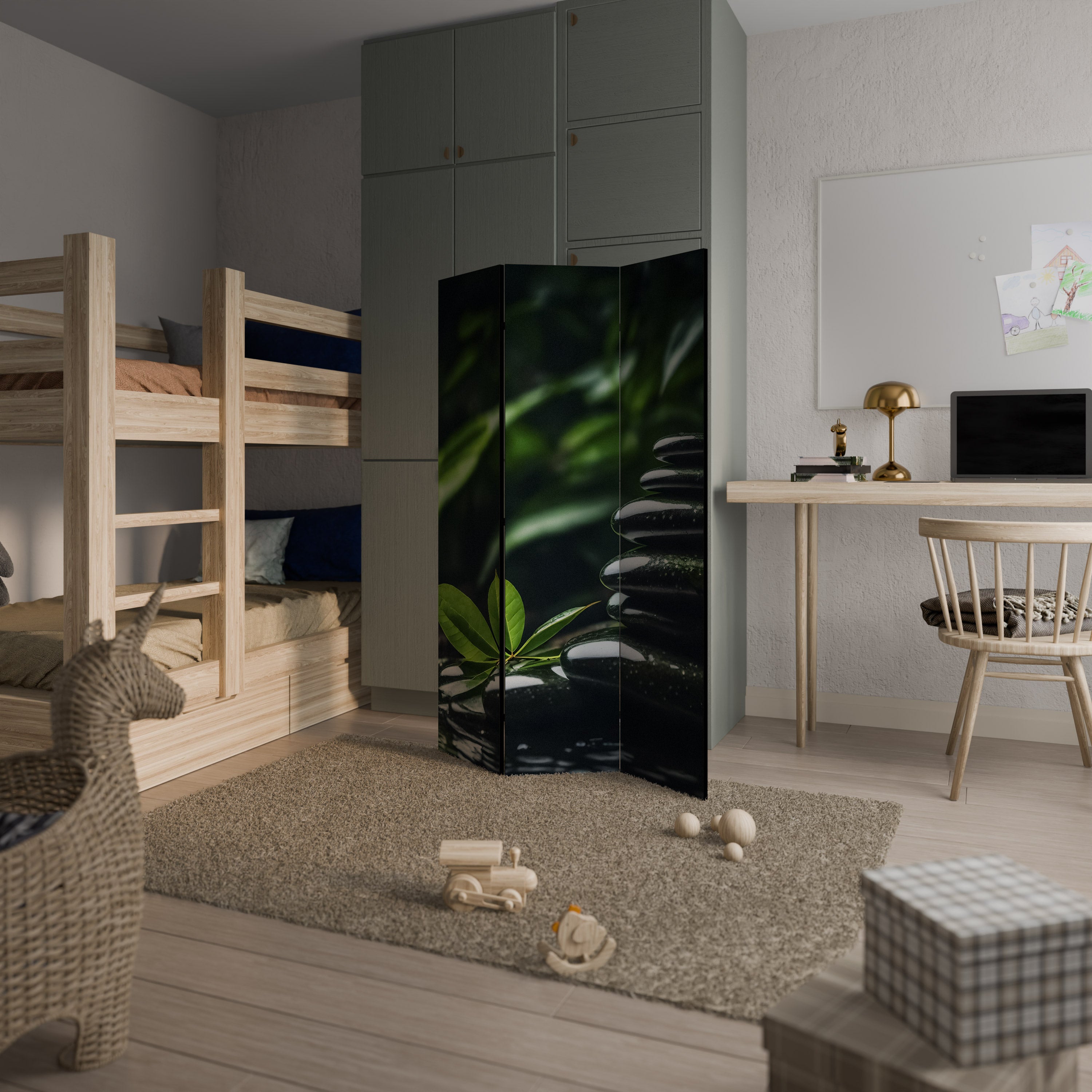 HARMONY STONES Decorative 3-Panel Room Divider