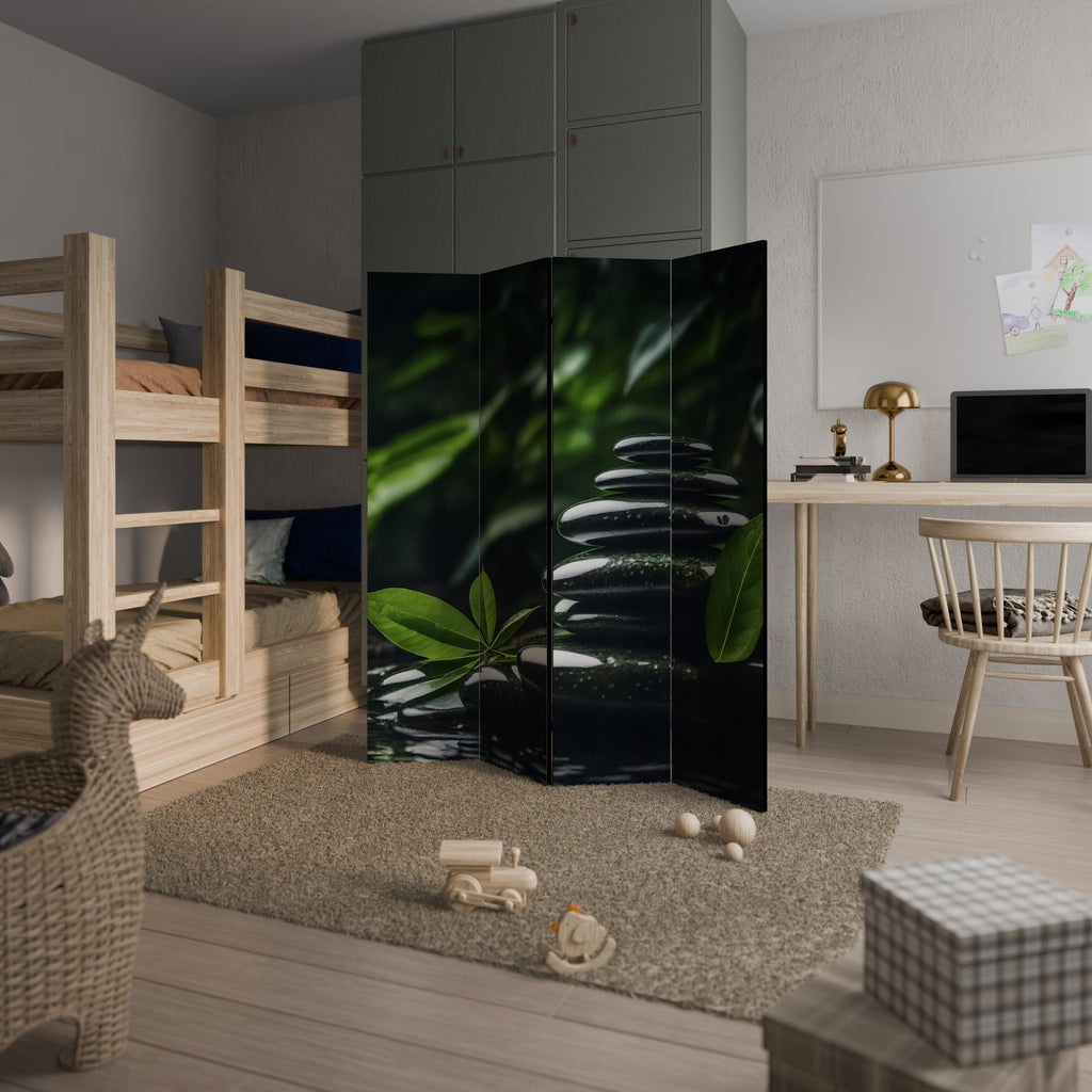 HARMONY STONES Decorative 4-Panel Room Divider
