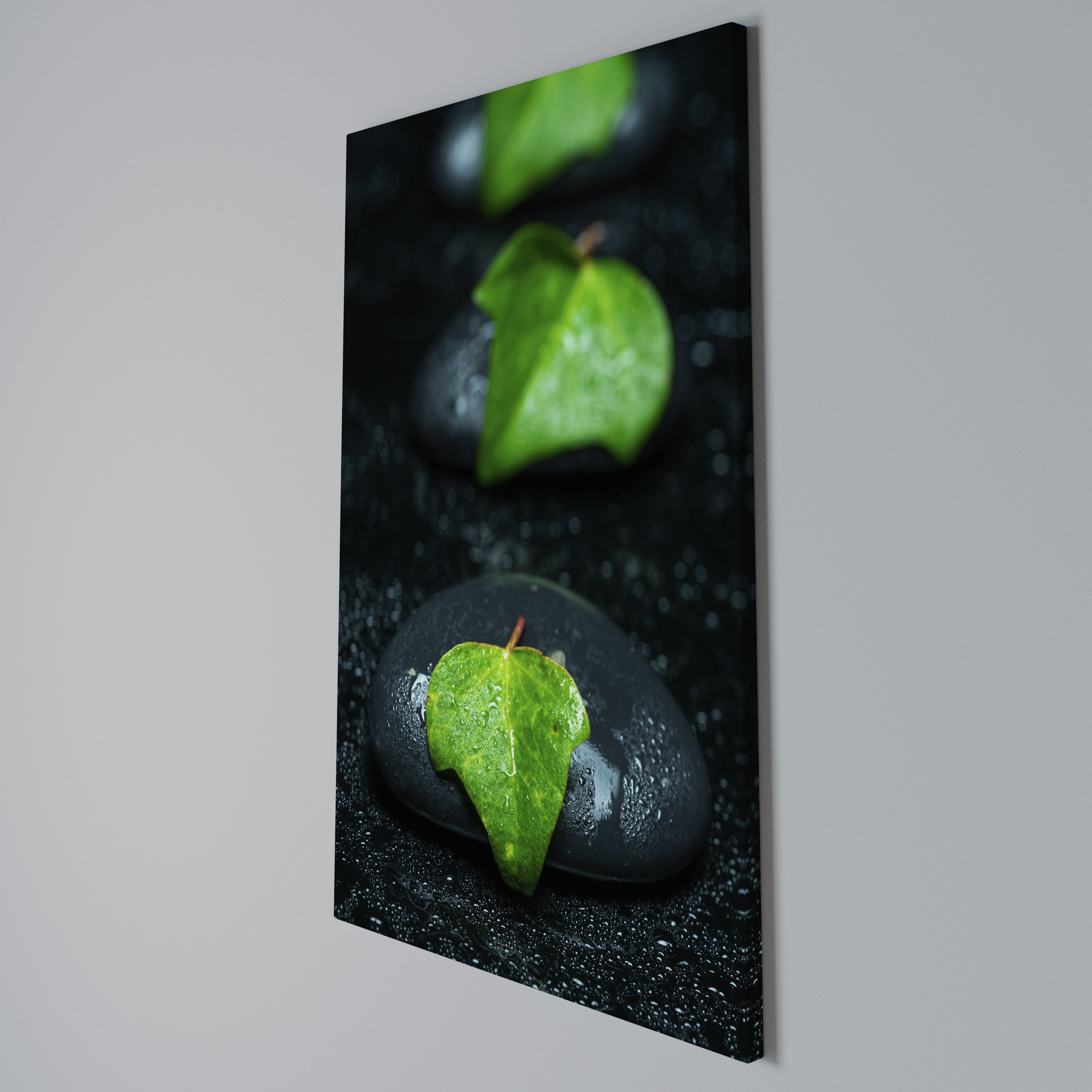 RAINDROPS ON STONE Quadro em tela vertical