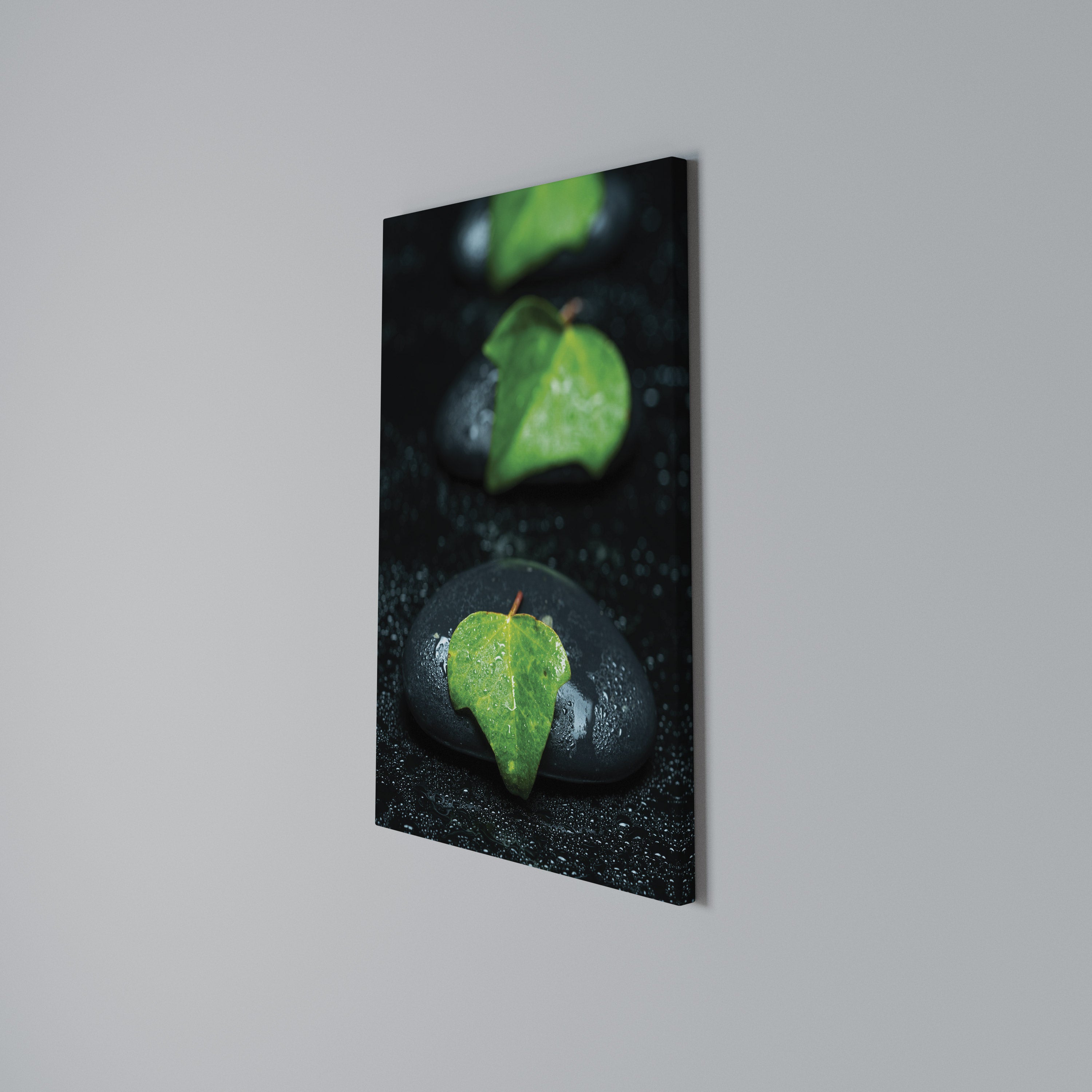 RAINDROPS ON STONE Quadro em tela vertical