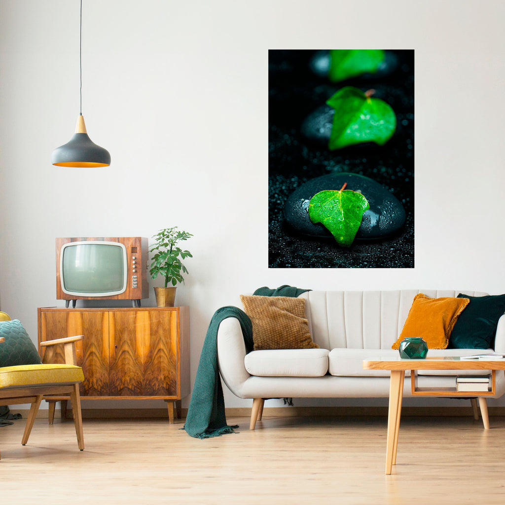 RAINDROPS ON STONE Poster Vertical Autocolante