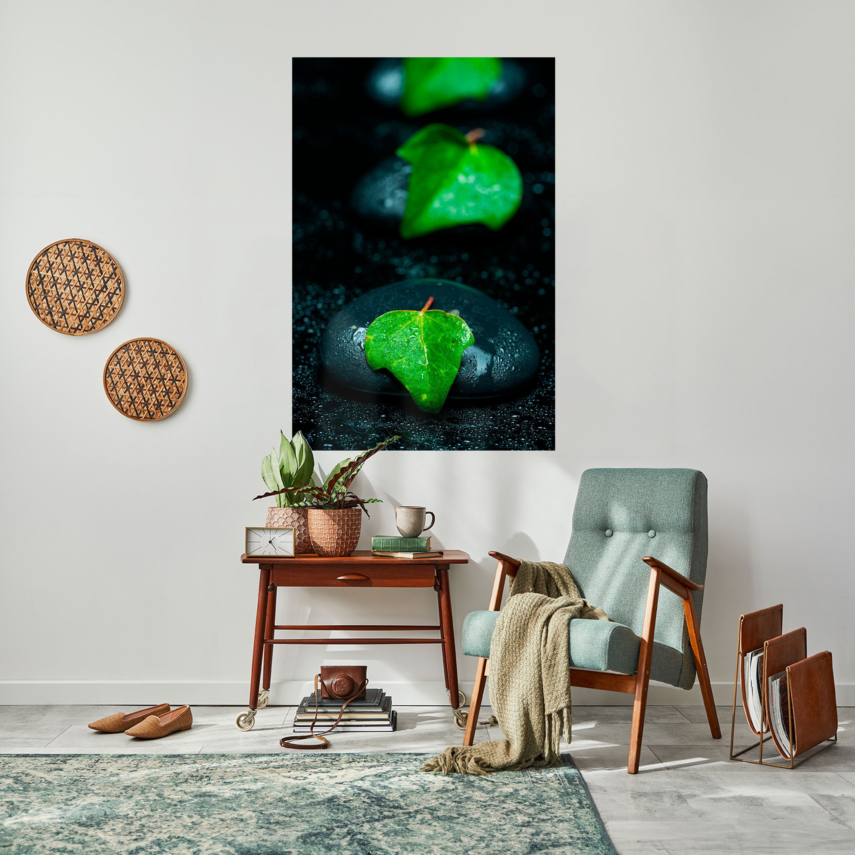 RAINDROPS ON STONE Poster Vertical Autocolante