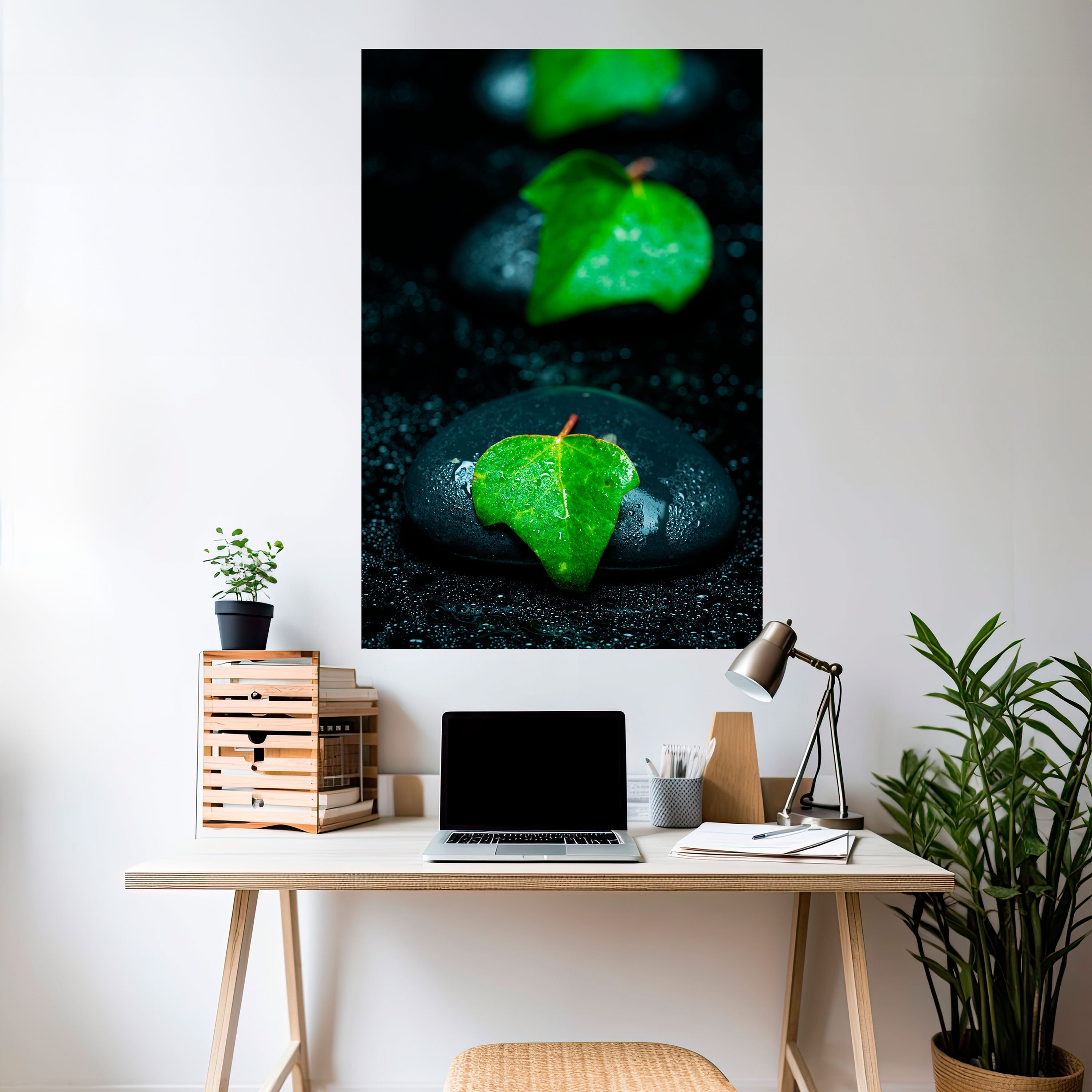 RAINDROPS ON STONE Poster Vertical Autocolante