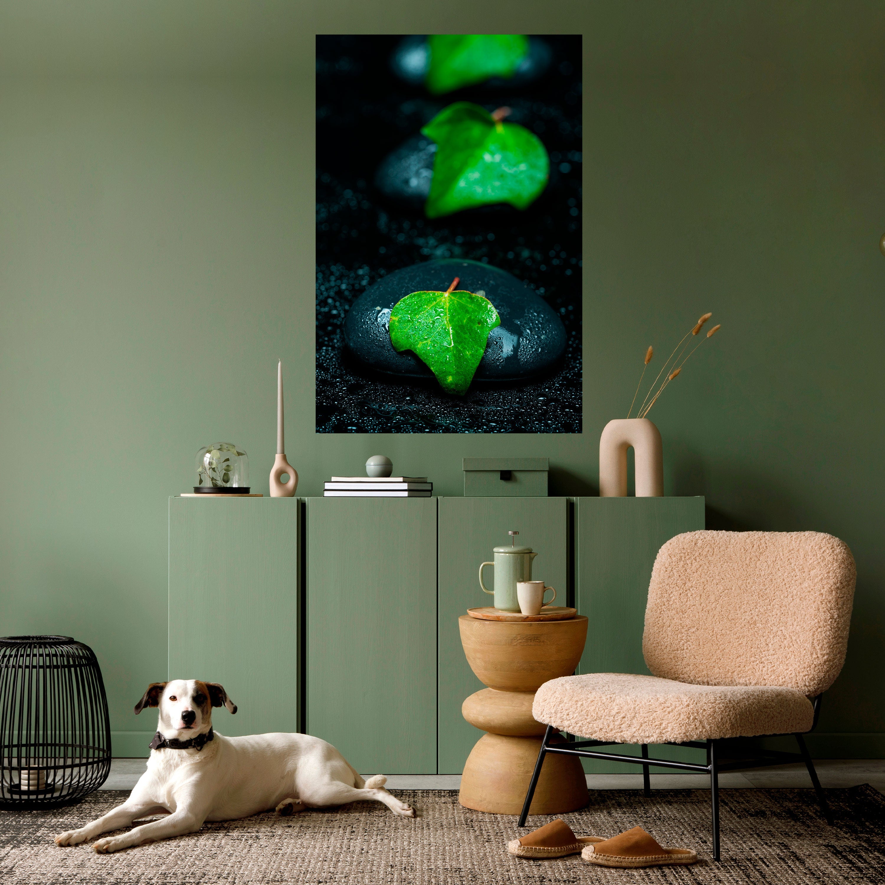 RAINDROPS ON STONE Poster Vertical Autocolante