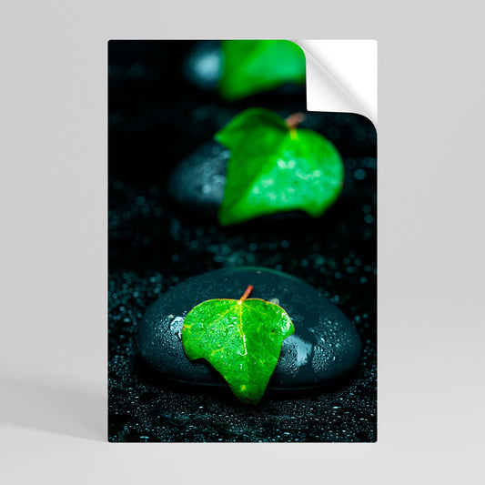 RAINDROPS ON STONE Póster Autocolante Vertical