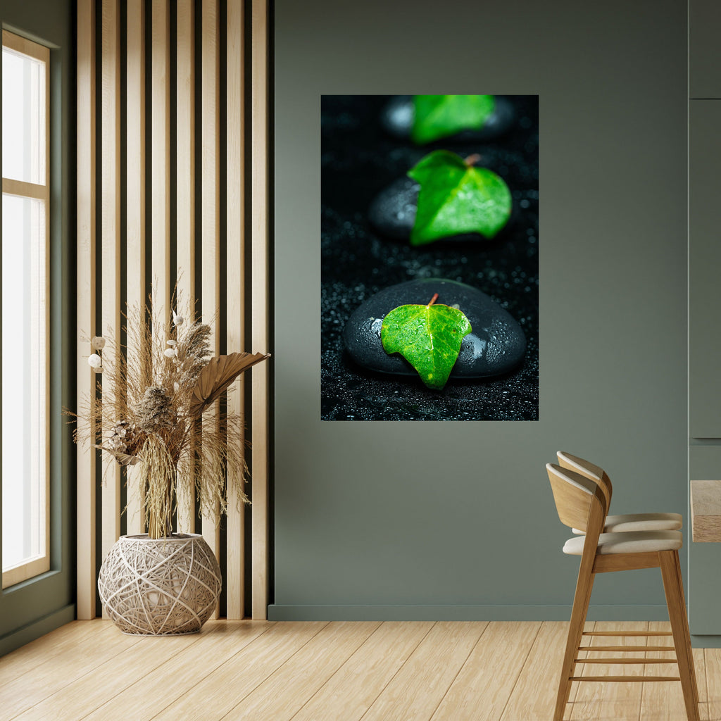 RAINDROPS ON STONE Poster Vertical Autocolante