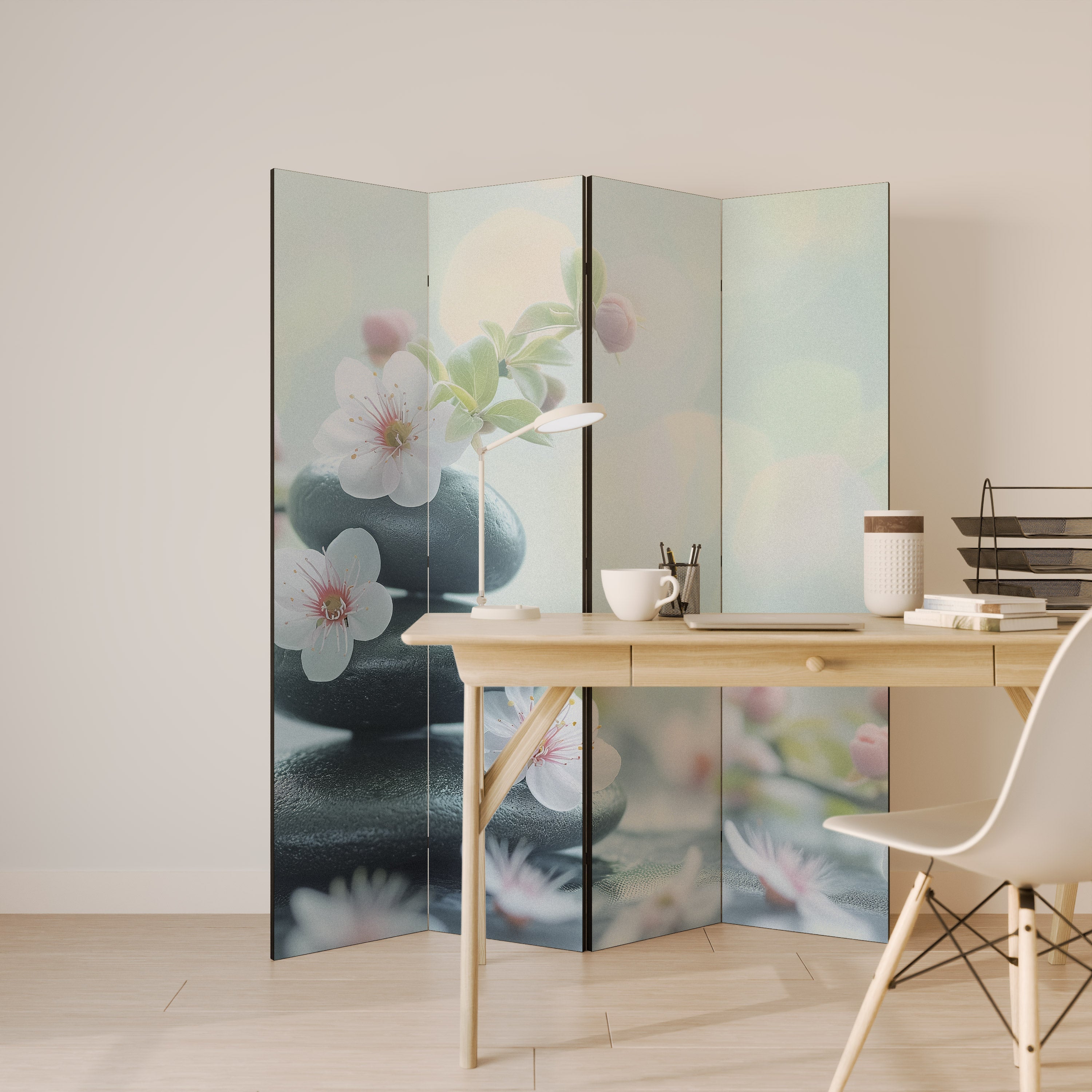 MINDFUL MOMENTS Decorative 4-Panel Room Divider