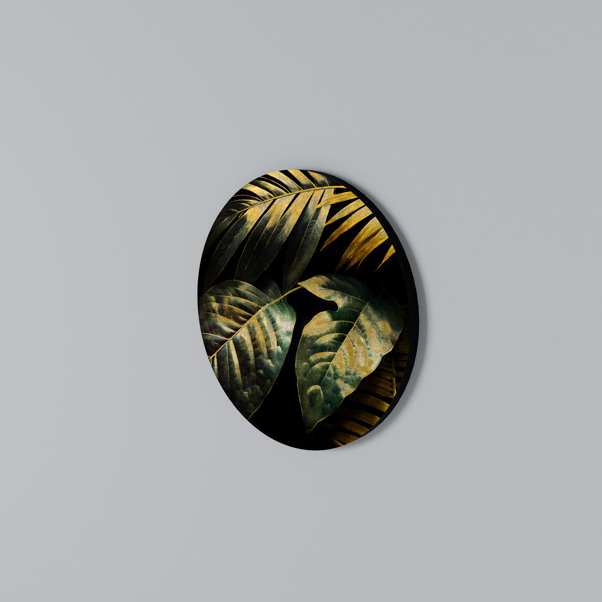 ENIGMATIC FOLIAGE TWILIGHT Round Wall Art