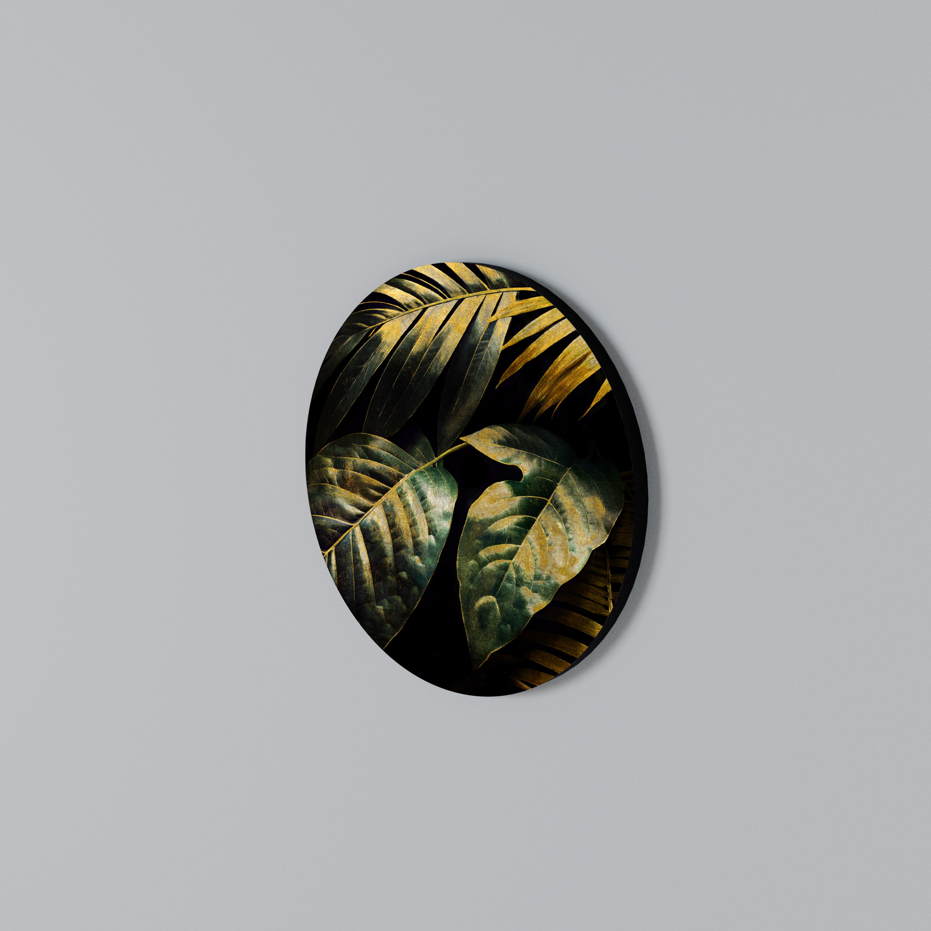 ENIGMATIC FOLIAGE TWILIGHT Round Wall Art