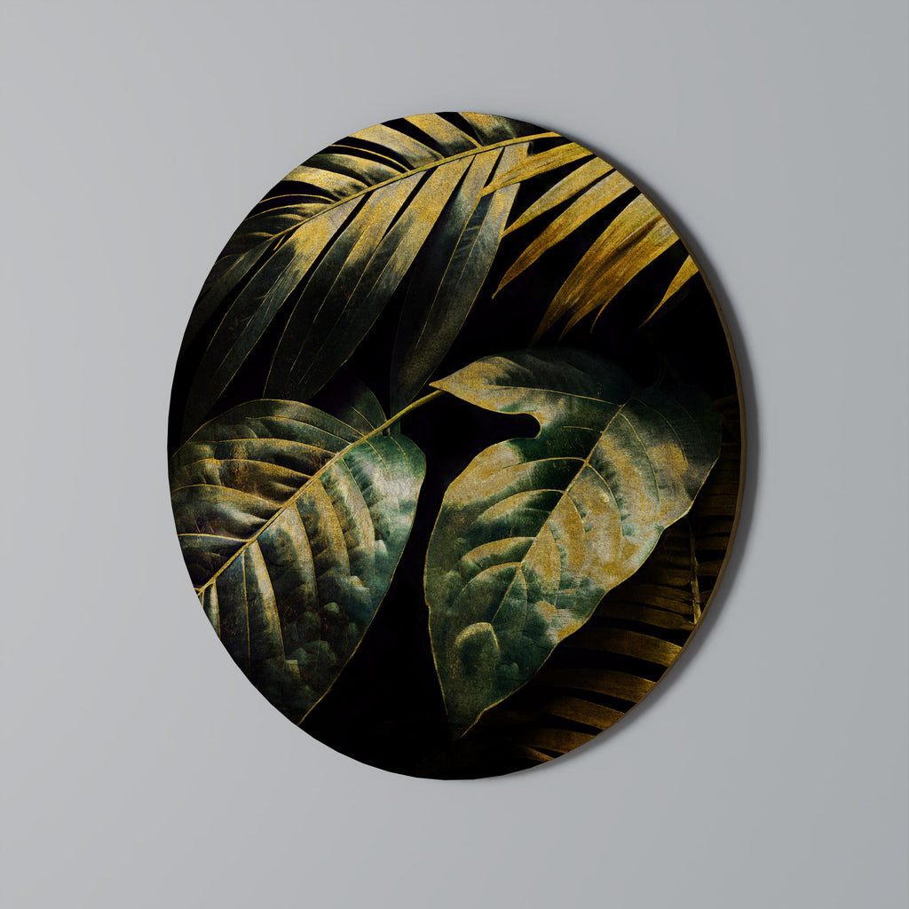ENIGMATIC FOLIAGE TWILIGHT Quadro Redondo Decorativo