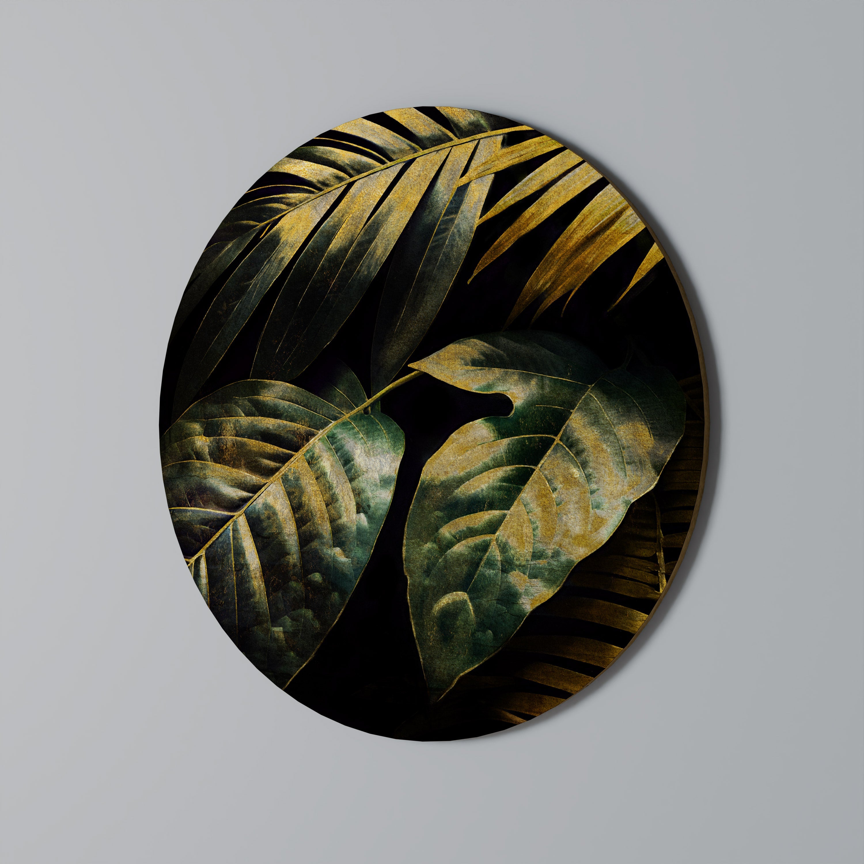 ENIGMATIC FOLIAGE TWILIGHT Quadro Redondo Decorativo