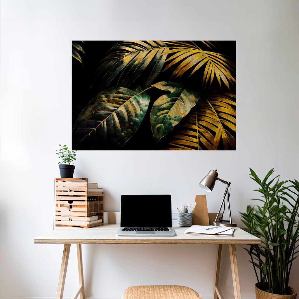 ENIGMATIC FOLIAGE TWILIGHT Peel and Stick Horizontal Poster