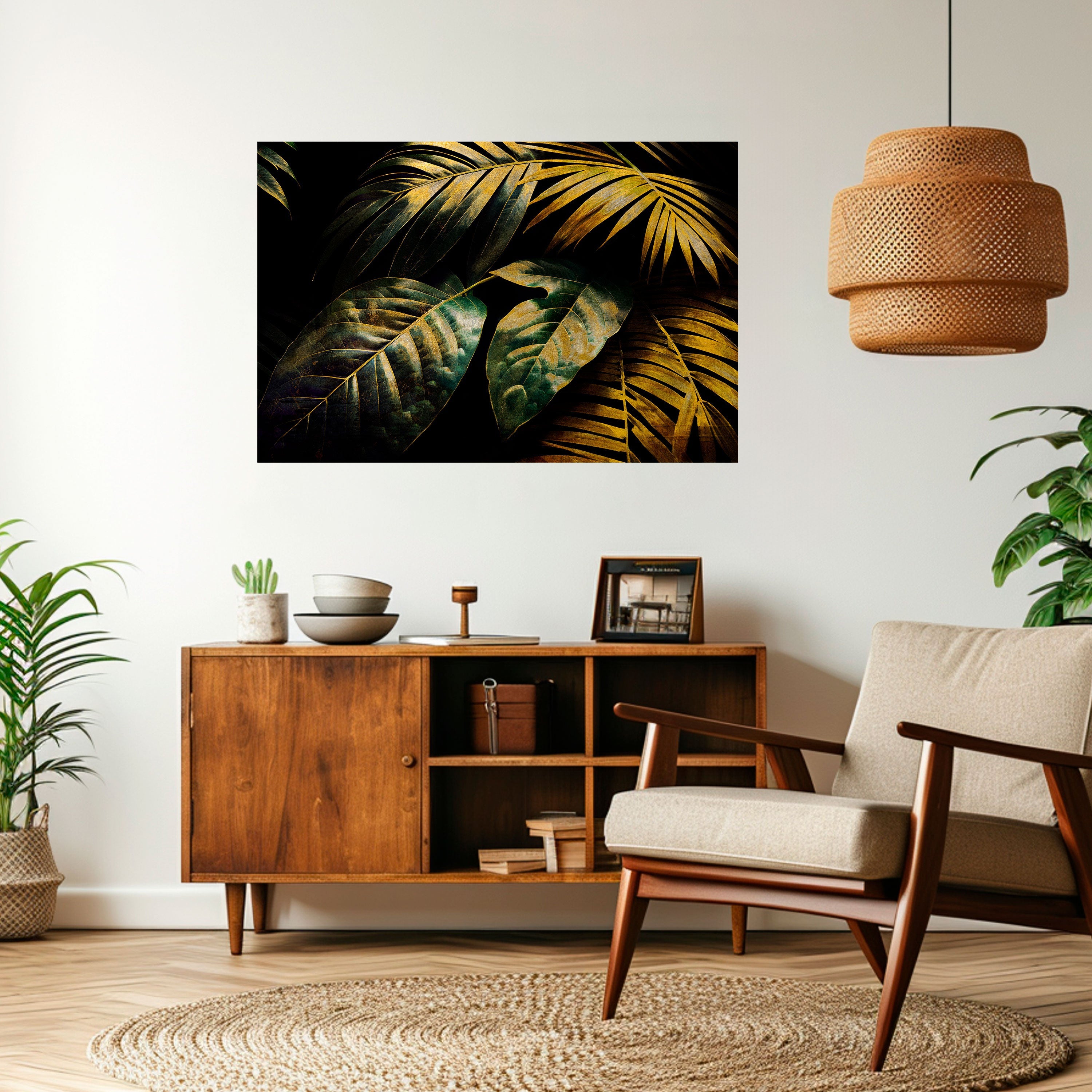 ENIGMATIC FOLIAGE TWILIGHT Peel and Stick Horizontal Poster