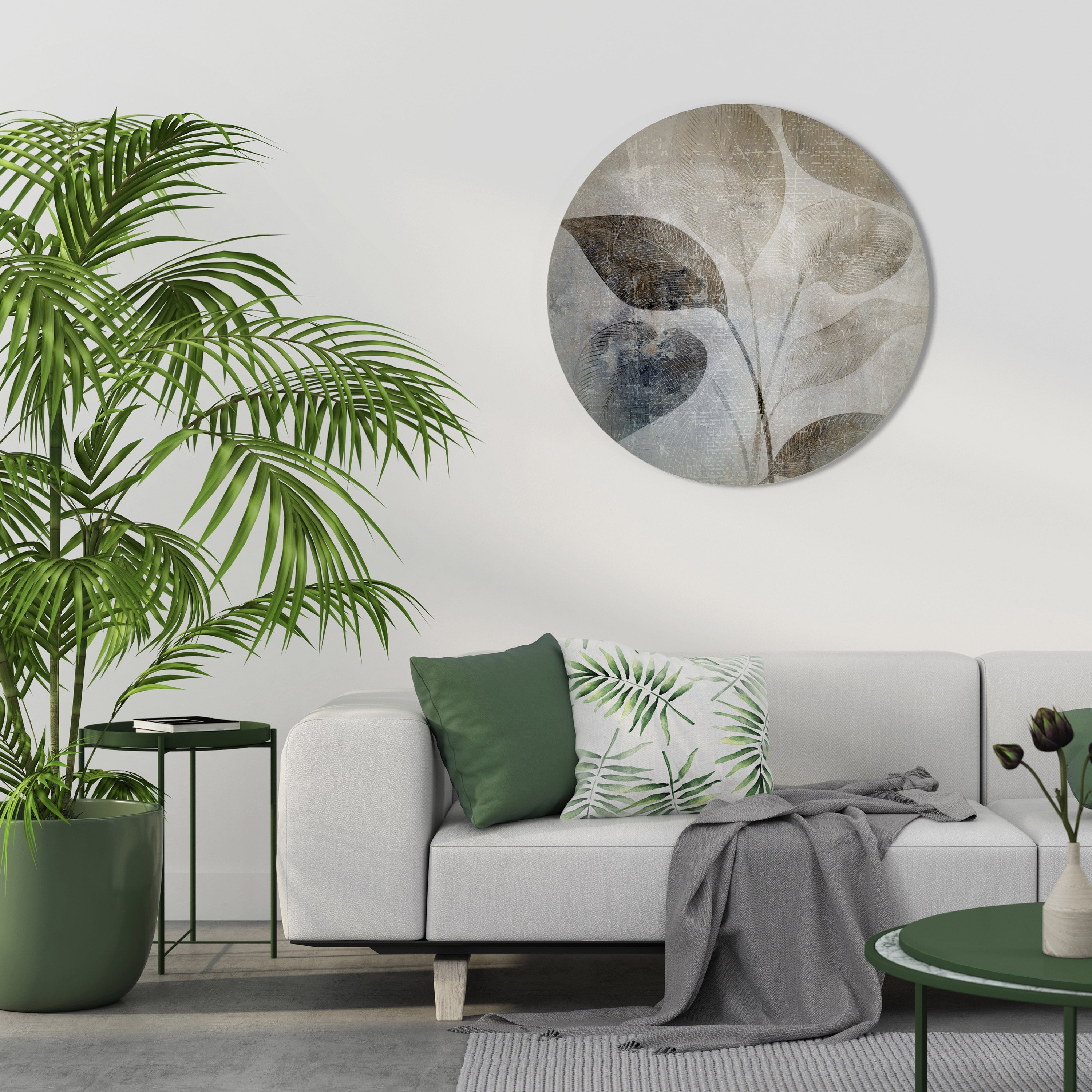 SERENE BOTANICAL HARMONY Quadro Redondo Decorativo