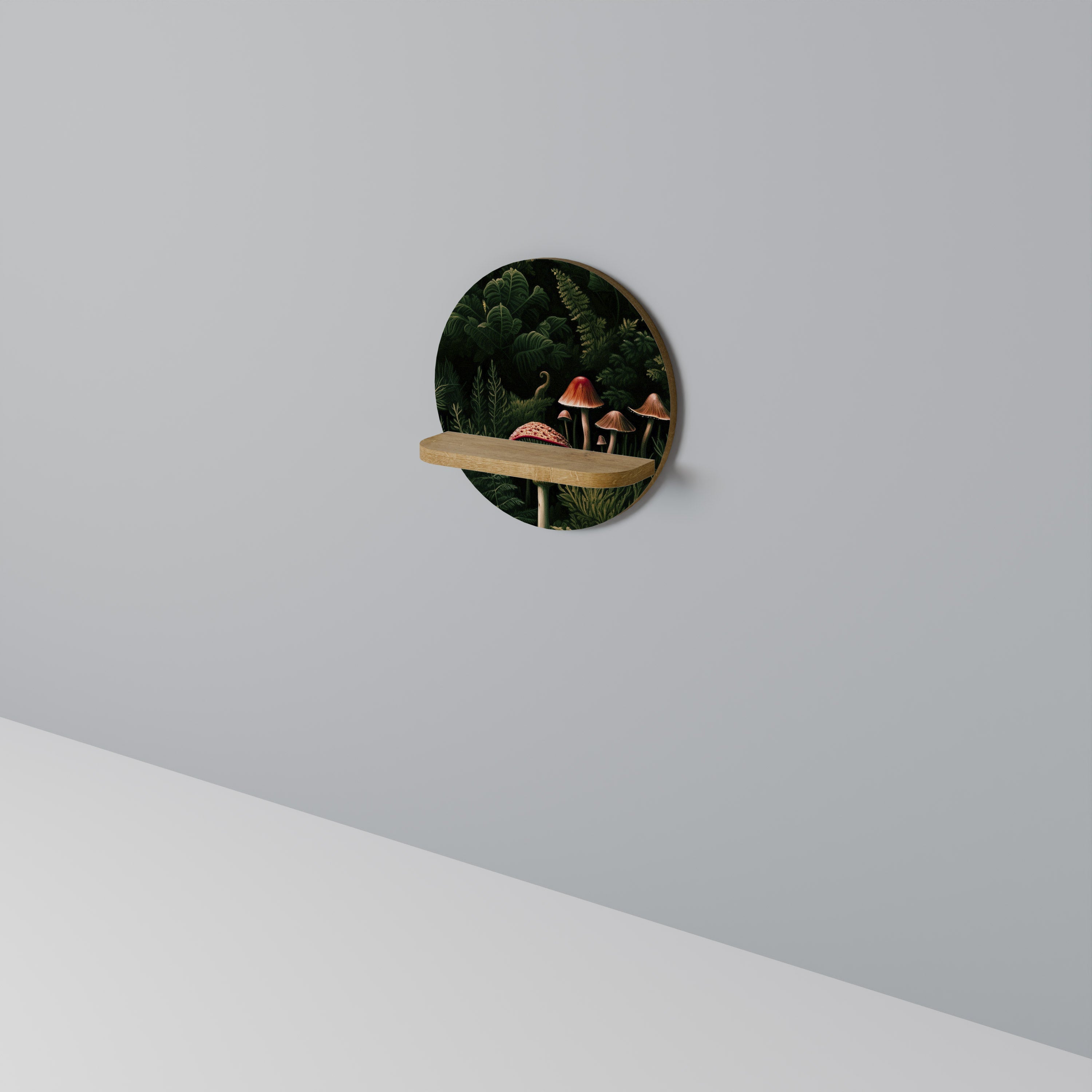 WHISPERING WOODLAND Prateleira Redonda Decorativa em Efeito Carvalho