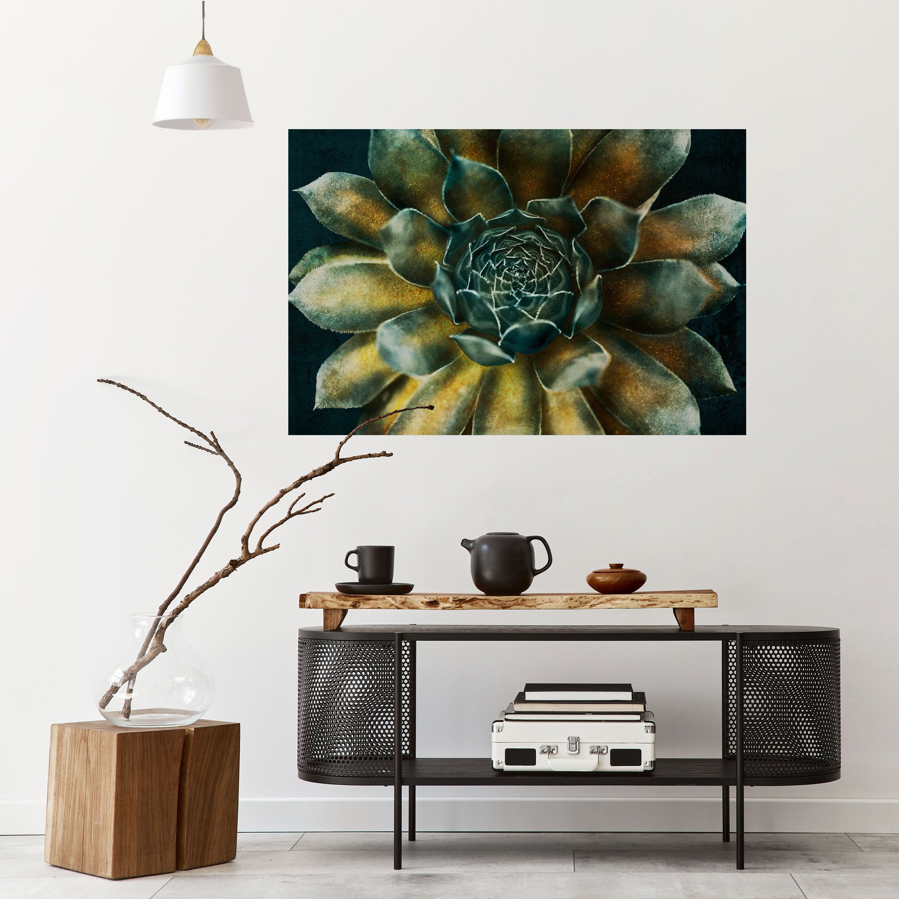 MYSTICAL SUCCULENT WHIRL Peel and Stick Horizontal Poster