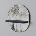 FADE IN THE TREES Prateleira Oval Decorativa em Acabamento Preto