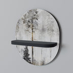 FADE IN THE TREES Prateleira Oval Decorativa em Acabamento Preto