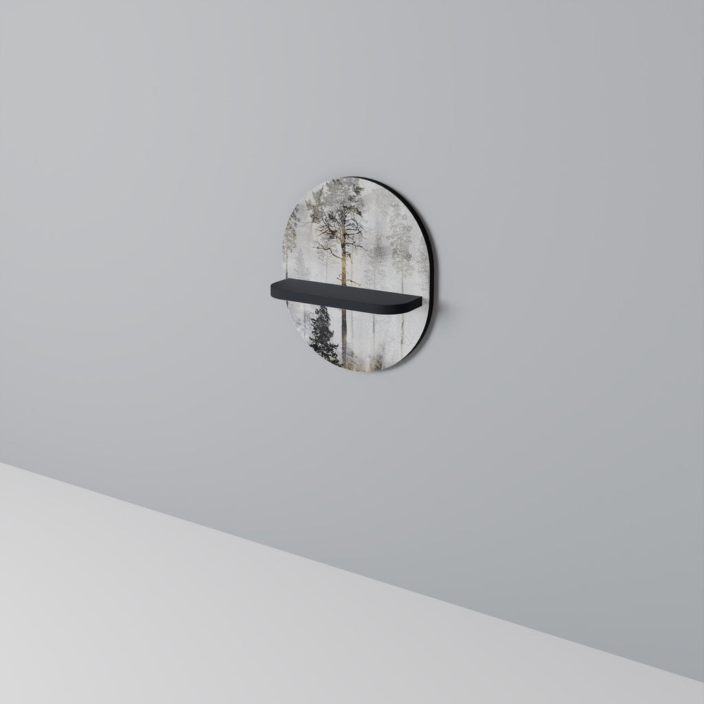 FADE IN THE TREES Prateleira Oval Decorativa em Acabamento Preto