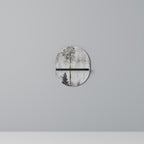 FADE IN THE TREES Prateleira Oval Decorativa em Acabamento Preto