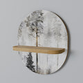 FADE IN THE TREES Oval Art Shelf In Oak Effect