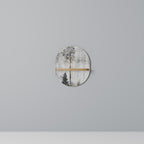 FADE IN THE TREES Oval Art Shelf In Oak Effect