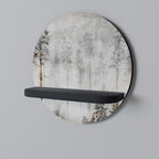 FADE IN THE TREES Prateleira Redonda Decorativa em Acabamento Preto