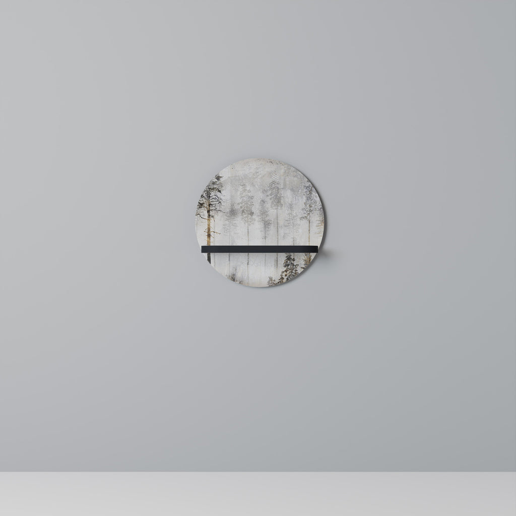 FADE IN THE TREES Prateleira Redonda Decorativa em Acabamento Preto