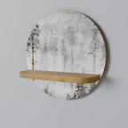 FADE IN THE TREES Prateleira Redonda Decorativa em Efeito Carvalho
