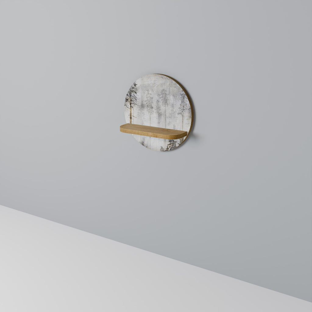 FADE IN THE TREES Prateleira Redonda Decorativa em Efeito Carvalho